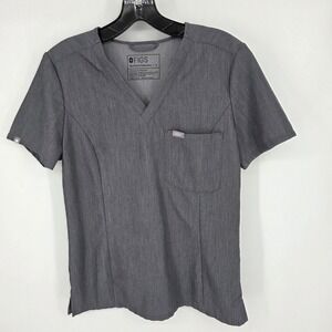 FIGS Technical Collection Women's Scrub Top Gray Medical Small